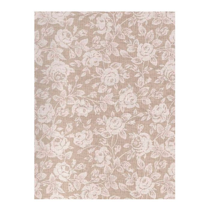 MUSHAMA ALDECO TEFLON 140 CM. WHITE ROSES LINEN