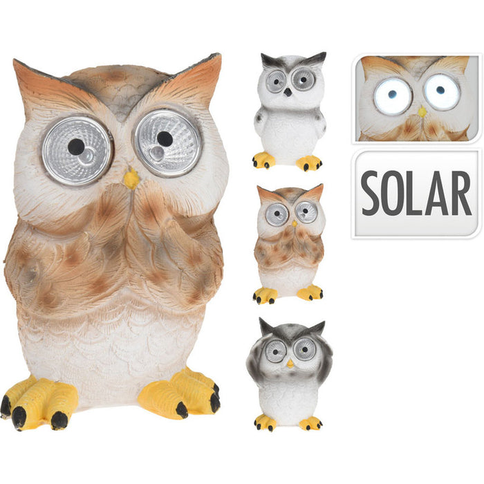 SOLAR DECO FIGURE OWL 11CM