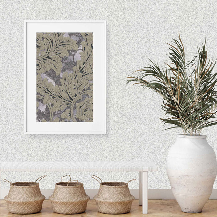 WALLPAPER VINYL PLASTER GRAY BROCADE