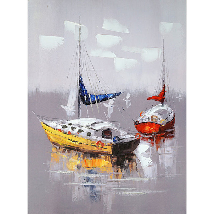 OIL PAINTING 50X70 CM. BOATS