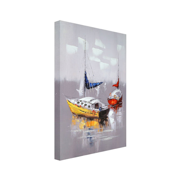 OIL PAINTING 50X70 CM. BOATS