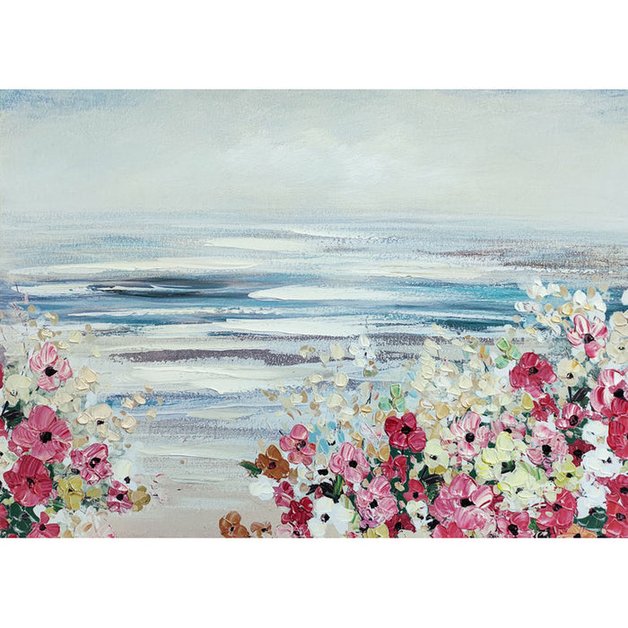 OIL PAINTING 50X70 CM. FLOWERS IN THE SEA