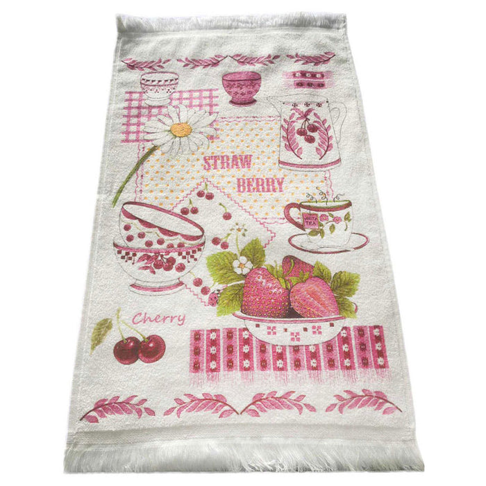 KITCHEN TOWEL 40X60 CM. FRINGED AND PRINTED