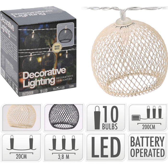 GARDEN LIGHTING LED ON BATTERIES 380CM 10 LAMPS 109000130