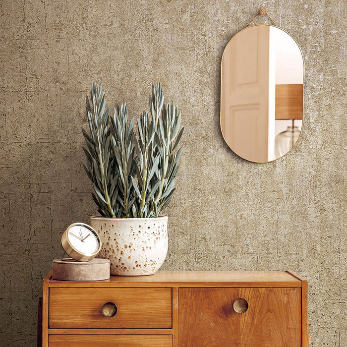 WALLPAPER VINYL IVY CONCRETE BEIGE BRONZE