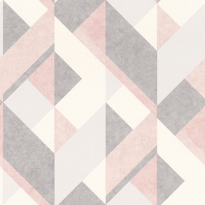 WALLPAPER DUPLEX 3D PINK GEOMETRY