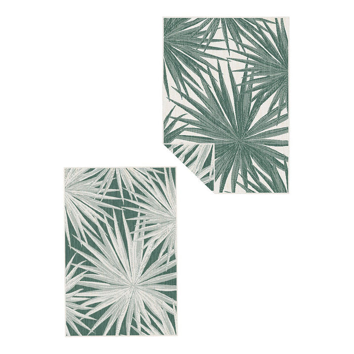 BRUSSELS CARPET 80X150 CM GREEN LEAVES CREAM
