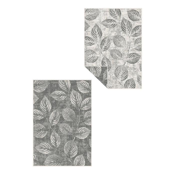 BRUSSELS CARPET 120X170 CM GRAY LEAVES CREAM
