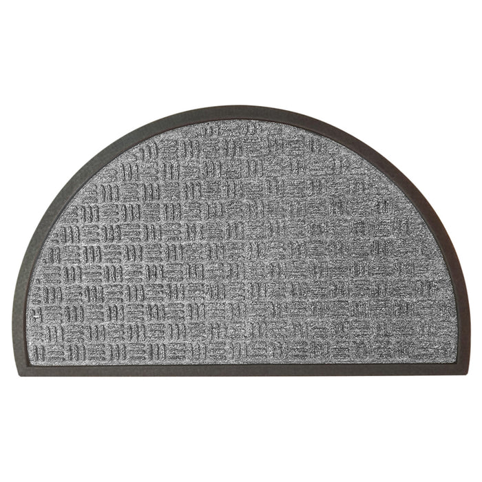 DOOR MAT RUBBER/PP 45X75 CM SEMI-CIRCLE LIGHT GREY