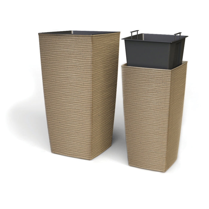 PLASTIC FLOWER POT 25X25X46.5C MELROSE WOODY