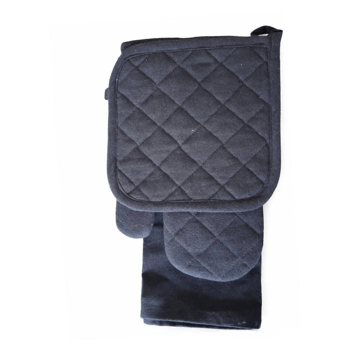 3-PIECE BLACK GLOVE, HANDCUFF AND TOWEL SET