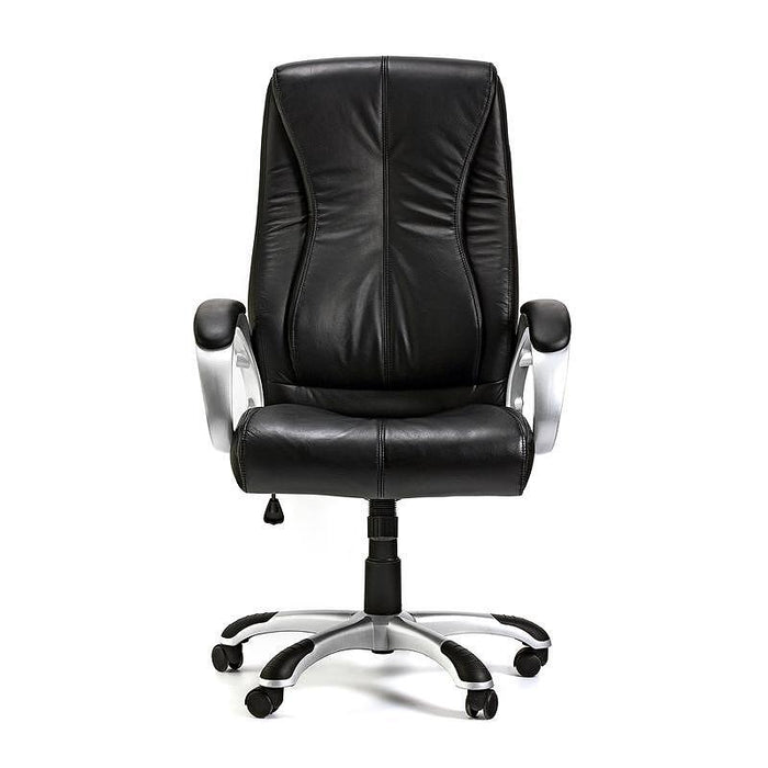 Director's chair Hugo, genuine leather, black