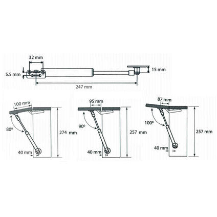 SHOCK ABSORBER FOR LIFTING DOOR 80N 2 PCS