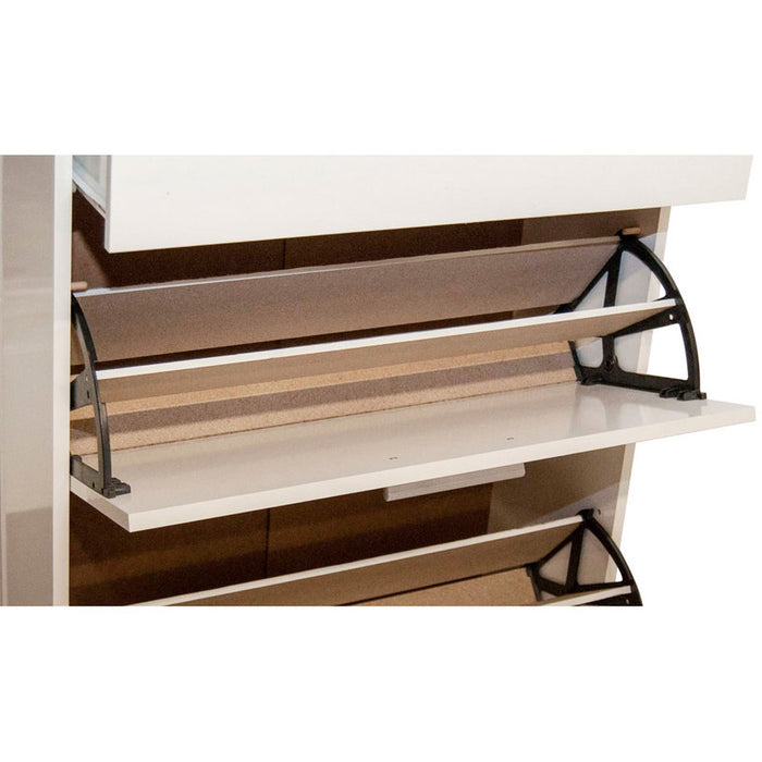 SHOE CABINET 2 DOORS WHITE GLOSS
