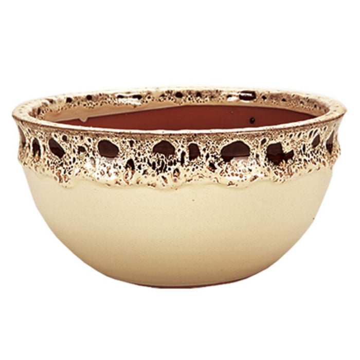 WHITE FLOWER POT 33/15 OCHRE