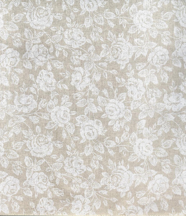 MUSHAMA ALDECO TEFLON 140 CM. WHITE ROSES LINEN