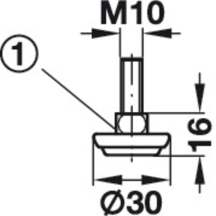 ADJUSTABLE STEP HÄFELE D30X34X16MM 4B