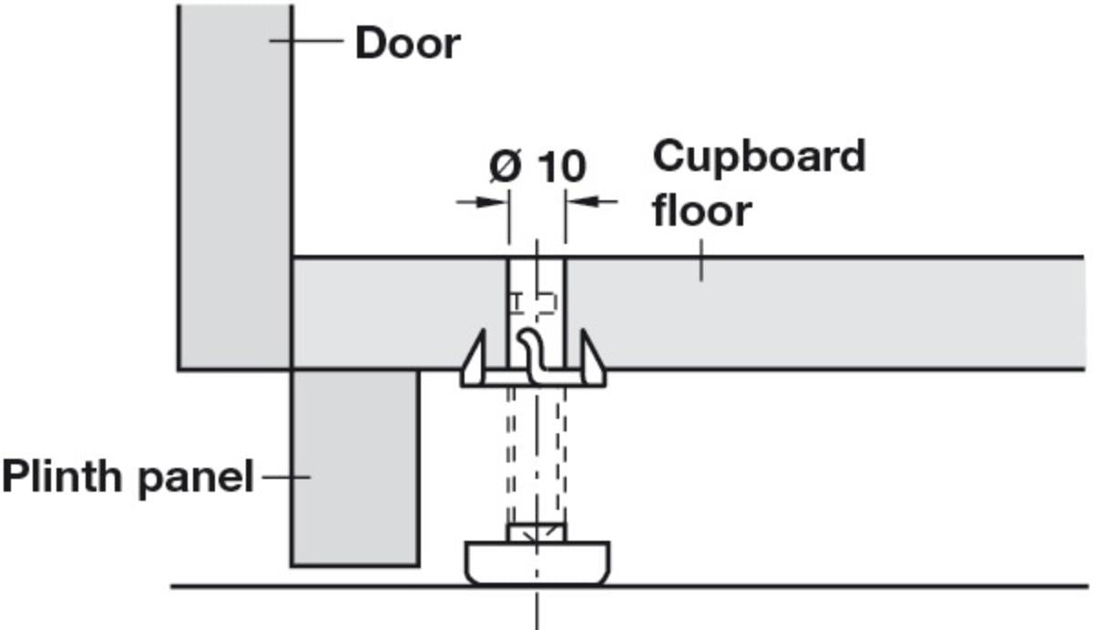 ADJUSTABLE STEP HÄFELE Ф8X45MM 4PCS