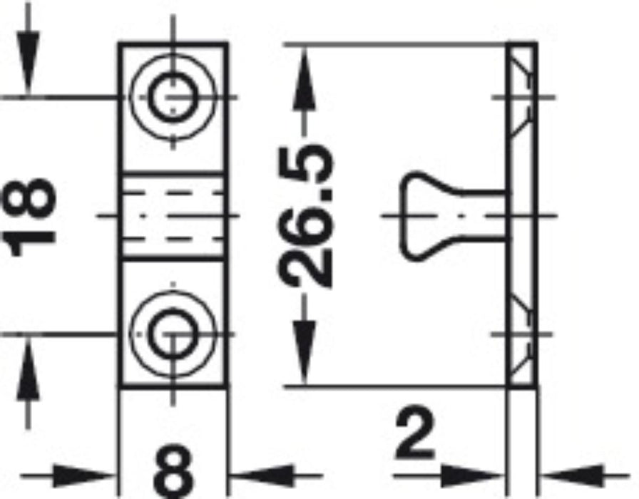 DOUBLE BALLMAN SCHNAPER BRASS 49MM HÄFELE