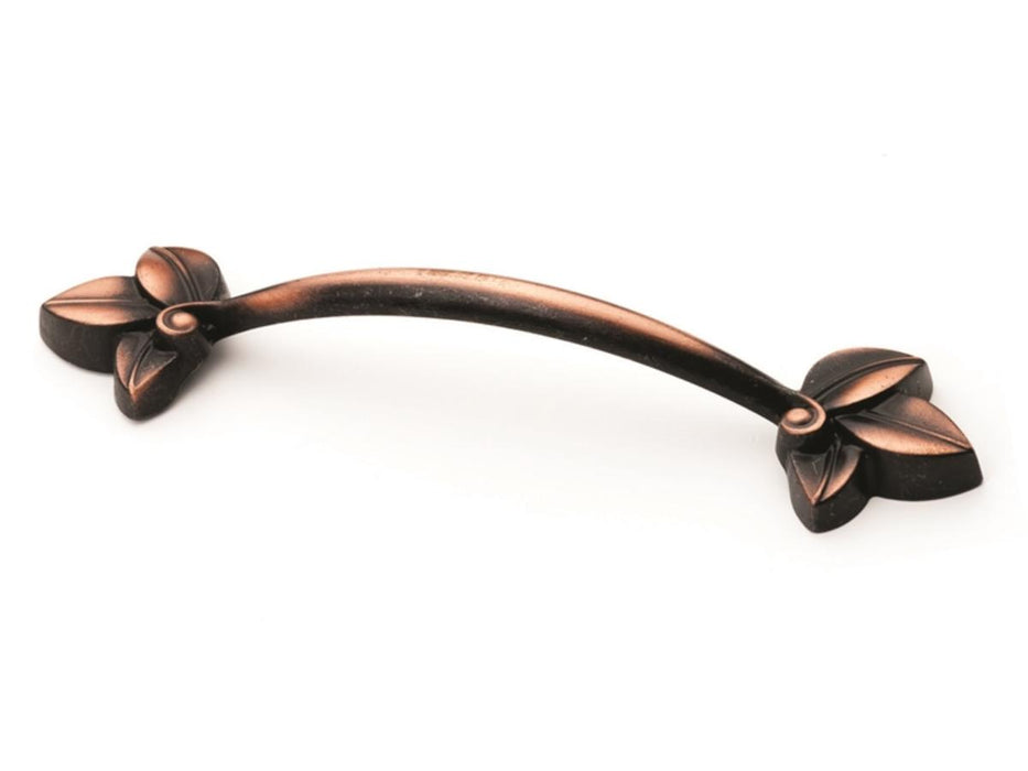 FURNITURE HANDLE 96MM LAUREL COPPER ANTIQUE