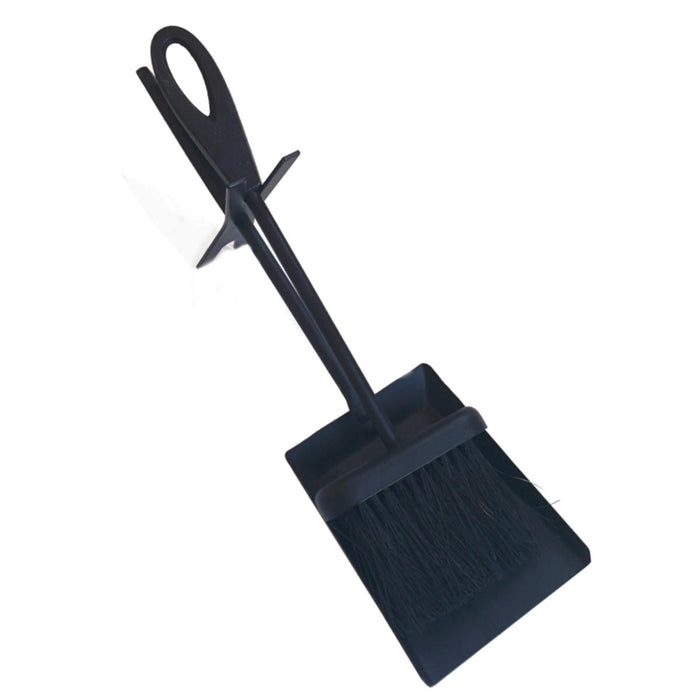Broom and fireplace shovel