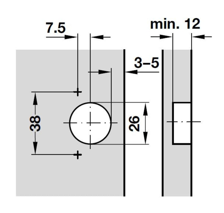 HINGE OPEN EDGE F26 HÄFELE