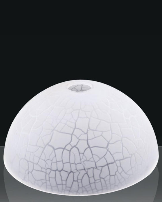 Chandelier glass f 140, white mat, relief,