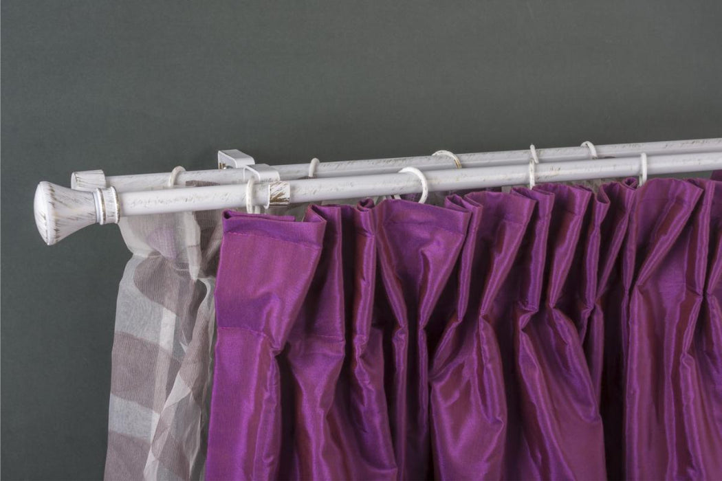 DOUBLE TEA CORNICE 160-300 CM WHITE-GOLD