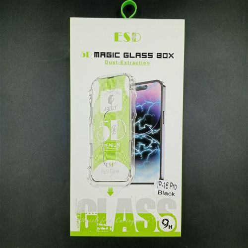 iPhone 16 Pro Screen Protector Tempered Glass 9H with installation frame Transparent