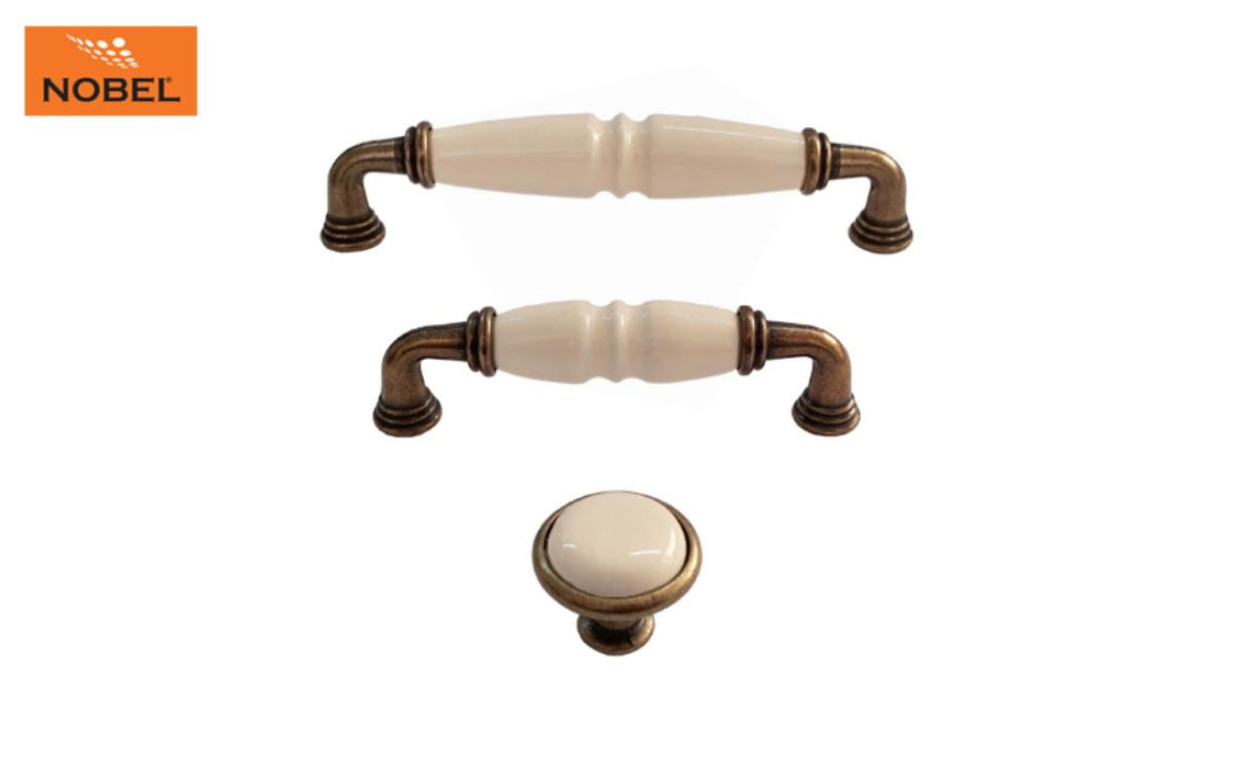 FURNITURE HANDLE 96MM GOLD ANTIQUE AMBER