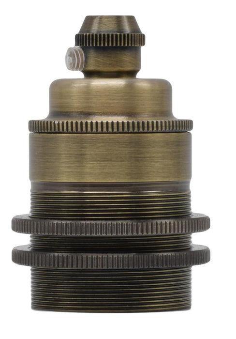 RETRO SOCKET WITH 2 RINGS E27 ST. BRASS
