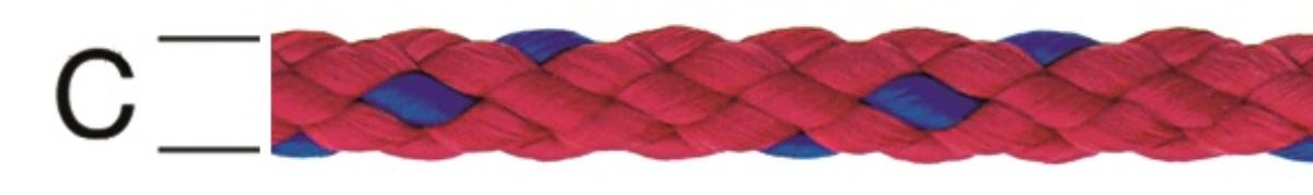 POLYPROPYLENE ROPE RED/BLUE 6MM