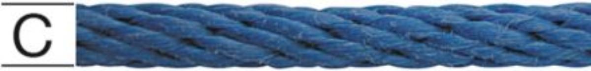 SPIRAL POLYPROPYLENE ROPE BLUE 12MM