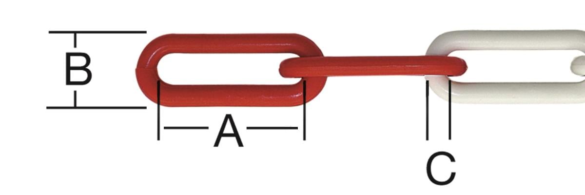 PLASTIC CHAIN RED-WHITE 6MM