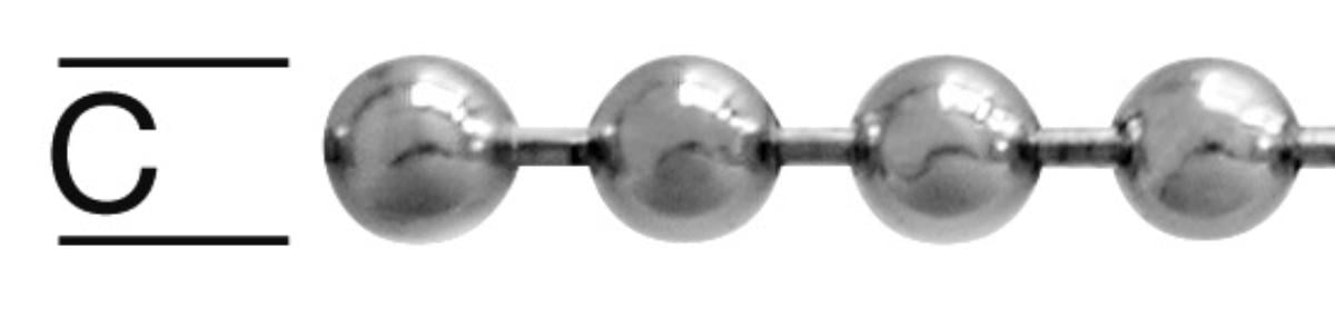 CHAIN - BALL 3.6MM BRASS CHROMED