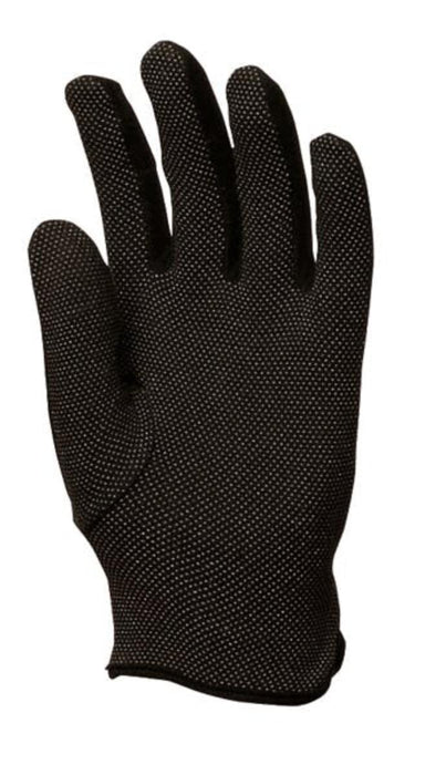 BLACK COTTON GLOVES WITH PVC BUTTONS