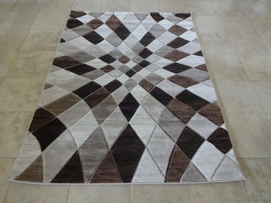 CARPET GEO HAND CUT 160X220CM CREAM