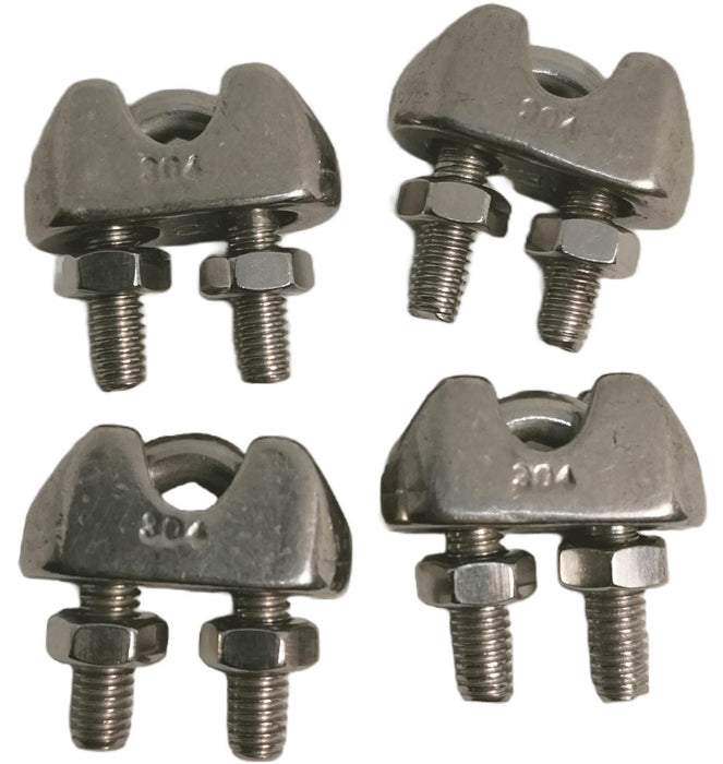 STAINLESS STEEL CLAMP FOR ROPE 2MM BMONTAGE 4 PCS