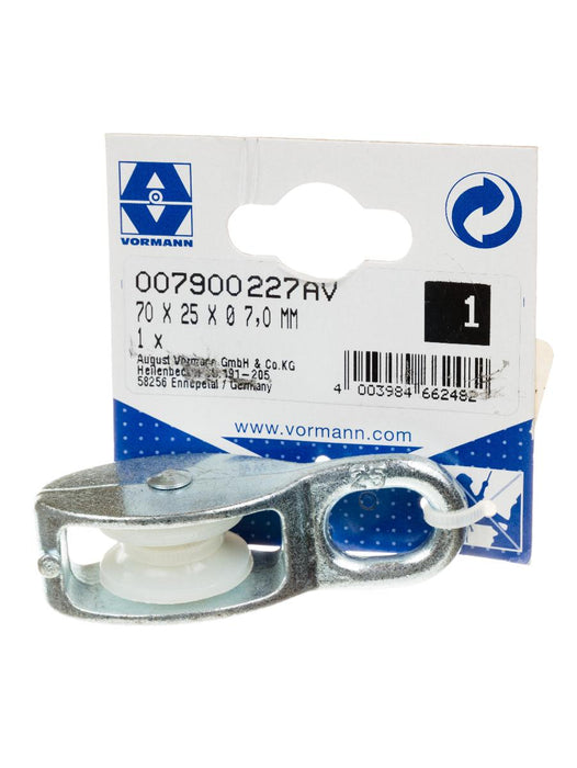 ROPE ROLLER 7MM GALVANIZED 70/25X12