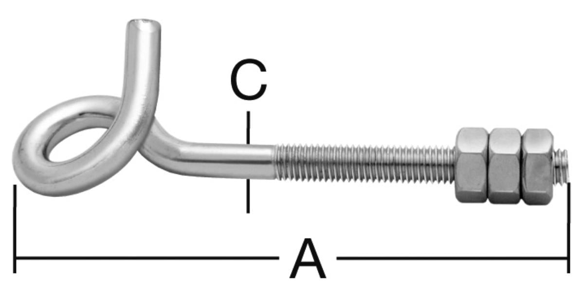CEILING HOOK WITH NUTS 8.9MMX140MM/ 2 PCS