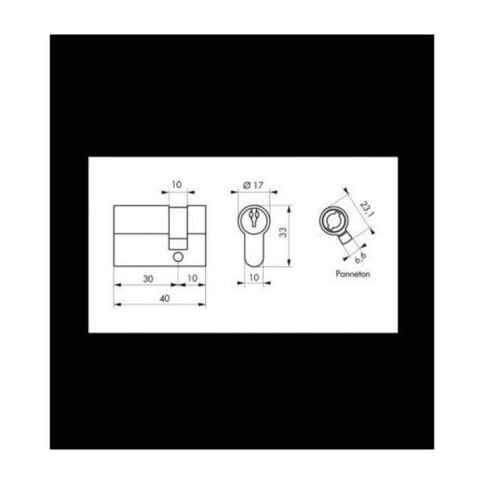 CARTRIDGE EURO PROFILE SA 30/10MM THIRARD