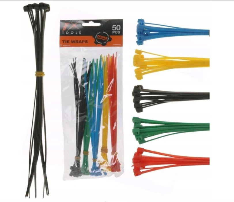 SET OF COLORED CABLE TIES 50PCS
