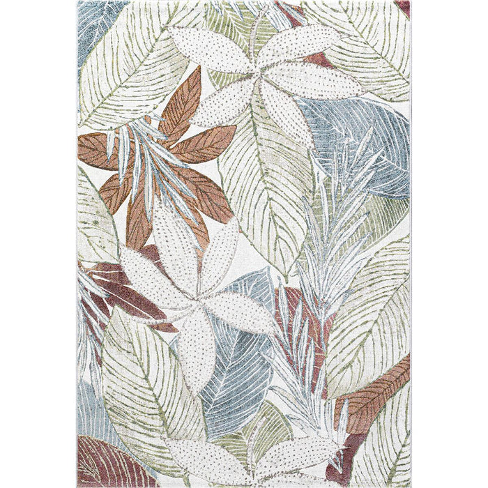 CARPET ARGENTUM BLUE GREEN LEAVES-160X230