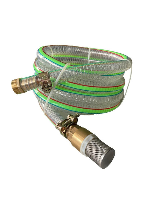SUCTION HOSE 4M WITH VALVE AND CONNECTIONS
