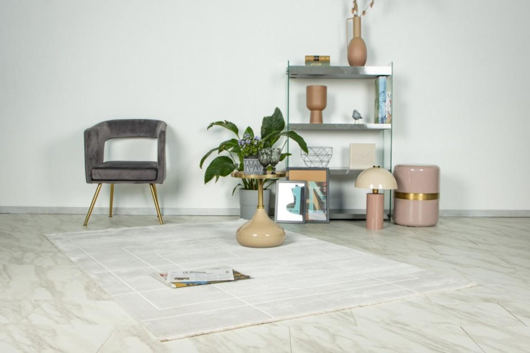 CARPET ELIF 80/150CM SILVER RECTANGLES