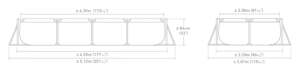 POOL 4.5X2.2XM METAL FRAME
