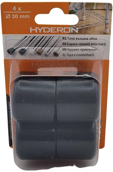 PLUG OUTER CIRCLE VTO-30 30MM BLACK 4 PCS