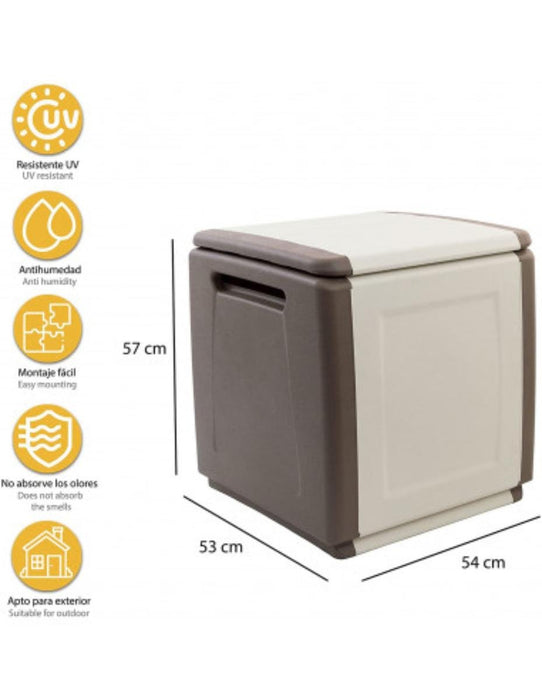 PVC CRATE BEIGE 54X53X57CM 130 LITERS