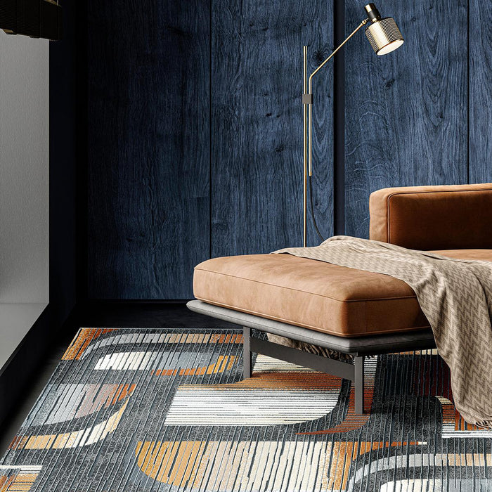 KILIM CANYON ORANGE FIGURES GRAY 200X29