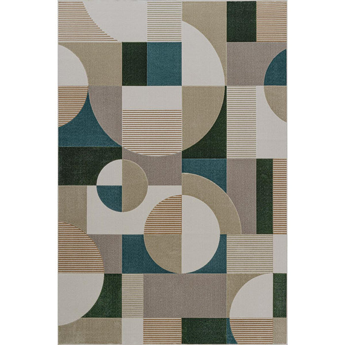 MILANO CARPET ROUND SQUARES BLUE 200X29